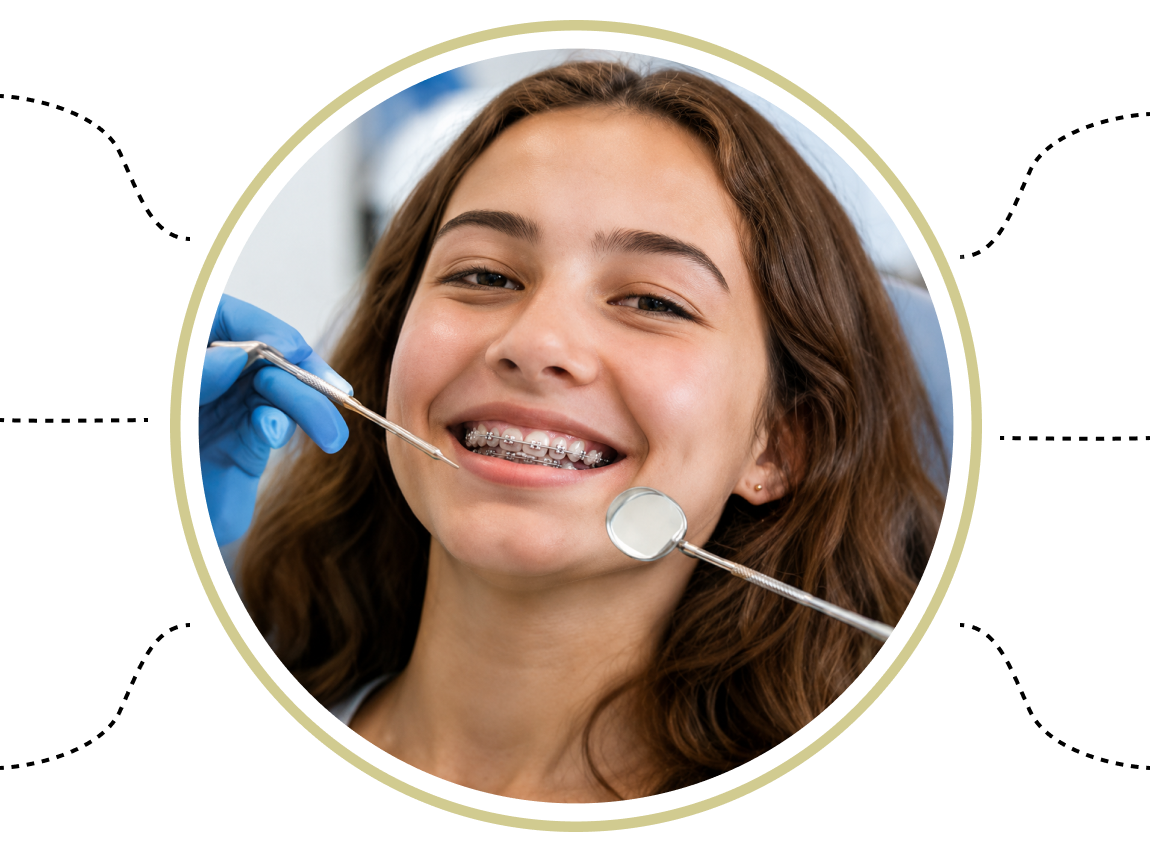 Orthodontic patient smiling during an appointment